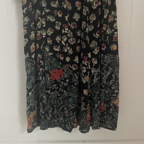 Vintage Dark Floral Maxi Dress NWT L India 100% Rayon Cottagecore Boho Romantic - Picture 9 of 9